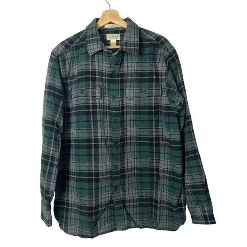 L.L. Bean Chamois Plaid Traditional Fit Button Down Flannel Long Sleeve L